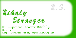 mihaly straszer business card